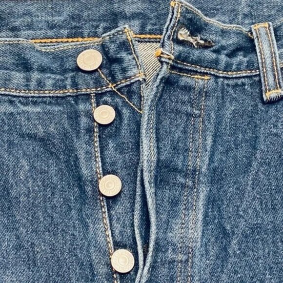 Vintage Levi’s 501XX Jeans Men's 36x30 Blue Straight Reg Dark Button Fly Denim - Picture 10 of 16